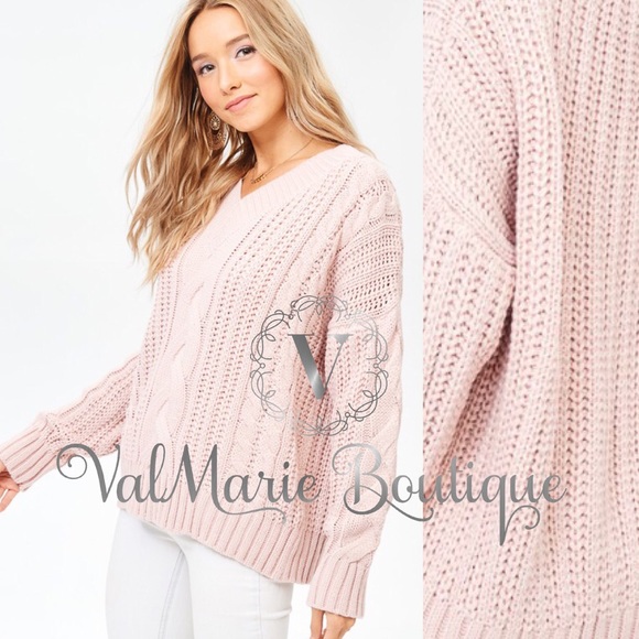 Mauve cable knit sweater - Picture 5 of 5